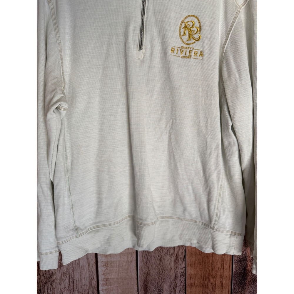 Tommy Bahama Disney World Riviera Resort Quarter Zip Pullover Cream Parks Medium - Picture 4 of 10